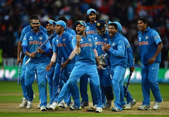 The jersey worn by the Indian side during the ICC Champions Trophy was quite similar to the one worn during the 2011 World Cup