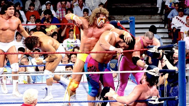 The Ultimate Warrior in the mix of the 1990 Royal Rumble