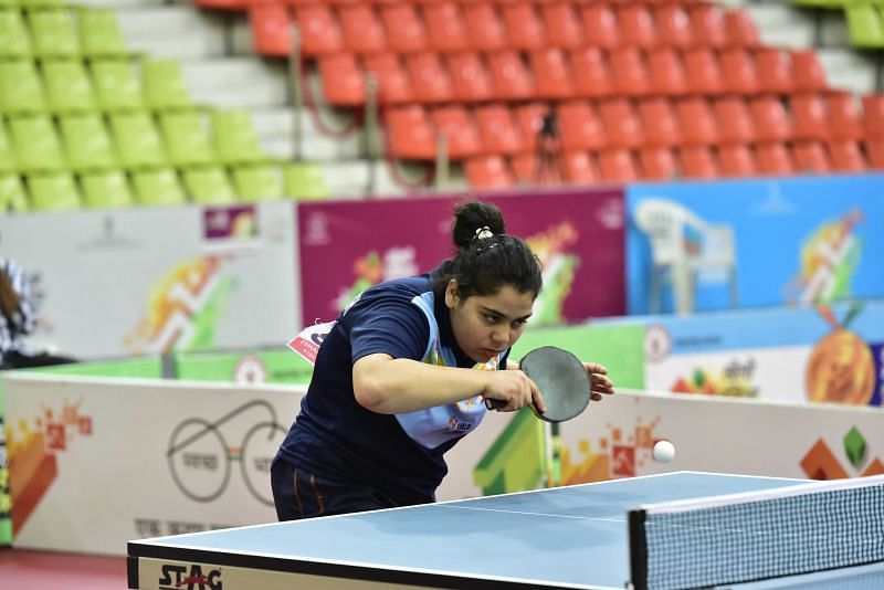 Anusha Kutumbale&Acirc;&nbsp;(MP), the gold medal winner in Table Tennis U-17 Girls&#039; Singles