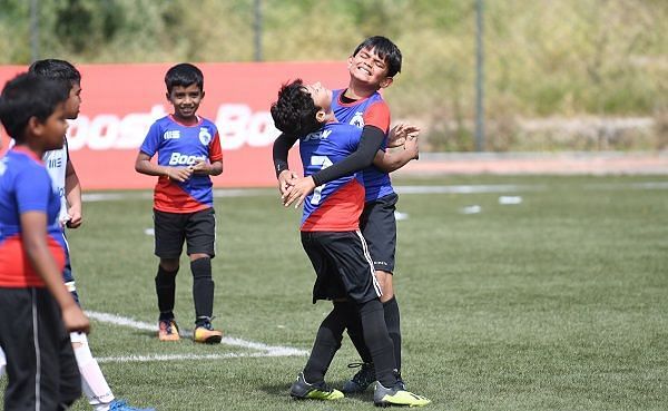 Action from the Boys&#039; category of the Boost BFC Inter School Shield