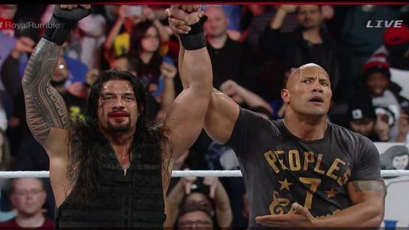 The Rock&#039;s expression says it all during the Royal Rumble match in 2015.
