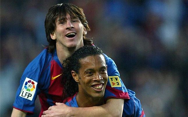 Messi and Ronaldinho