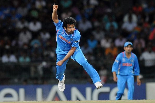 Zaheer Khan in action for India during an ODI match