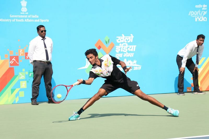 Manish Sureshkumar (Tamil Nadu), U-21 Singles Tennis gold medallist at Khelo India School Games