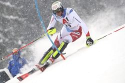 Swiss skier Zenhaeusern leads French duo in 1st slalom run