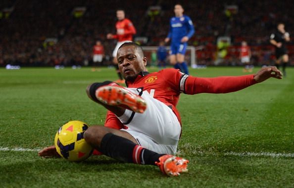 Evra in action for Manchester United