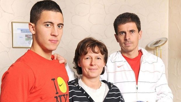 Eden Hazard with his parents