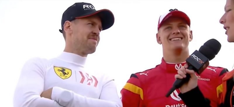 Sebastian Vettel and Mick Schumacher