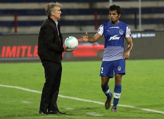 Rahul Bheke in action for Bengaluru FC