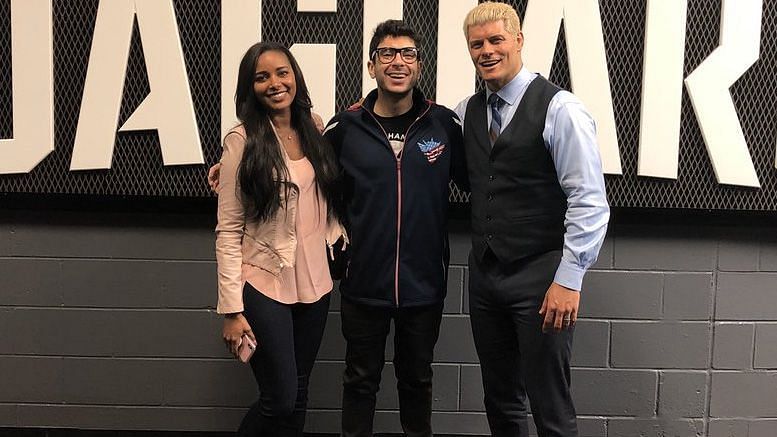 Tony Khan with Cody and Brandi Rhodes