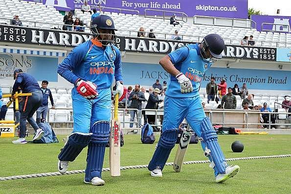 India&#039;s upcoming star batsmen- Prithvi Shaw(L) and Mayank Agarwal(R) opening the batting for India A