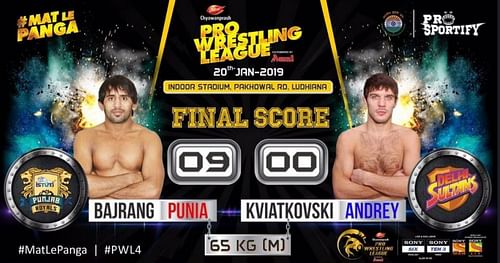 In a battle between the two world championships participants, Bajrang outclassed Andrey Kviatkovski in the 65kg encounter.