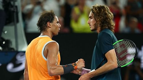 Rafael Nadal and Stefanos Tsitsipas at the Australian Open