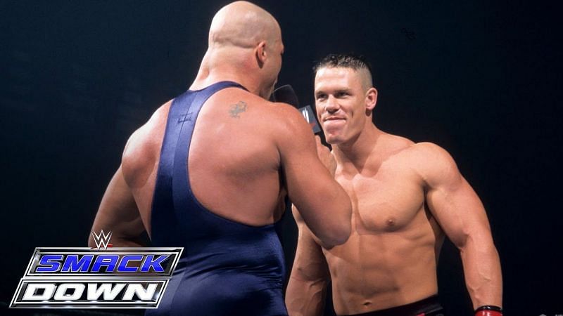Cena debuted in WWE in 2002, answering the open invitational challenge of Kurt Angle.