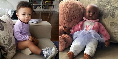 Serena William's daughter Alexis with Qai Qai (doll)