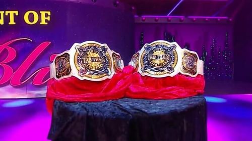 The women's tag team championships were unveiled last night on RAW