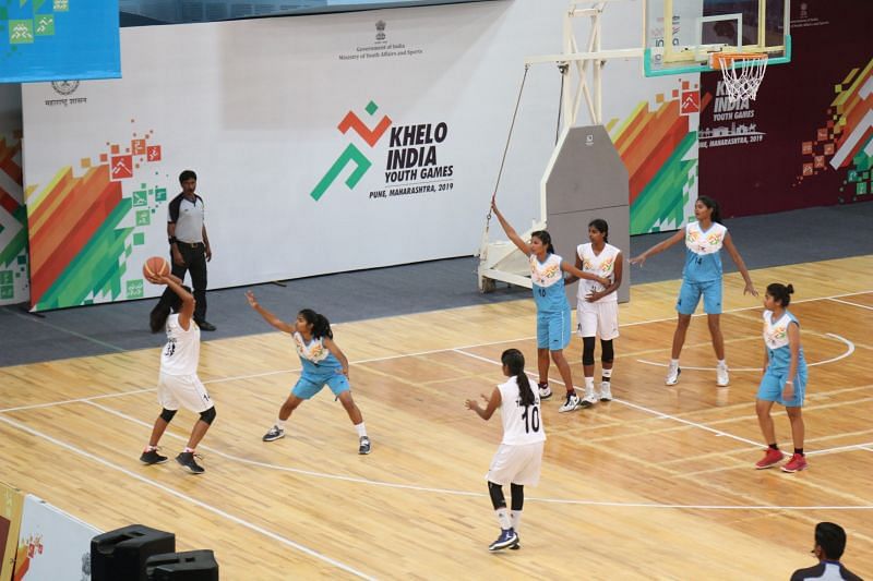 Tamil Nadu and UP U-21 Girls in action at Khelo India Youth Games