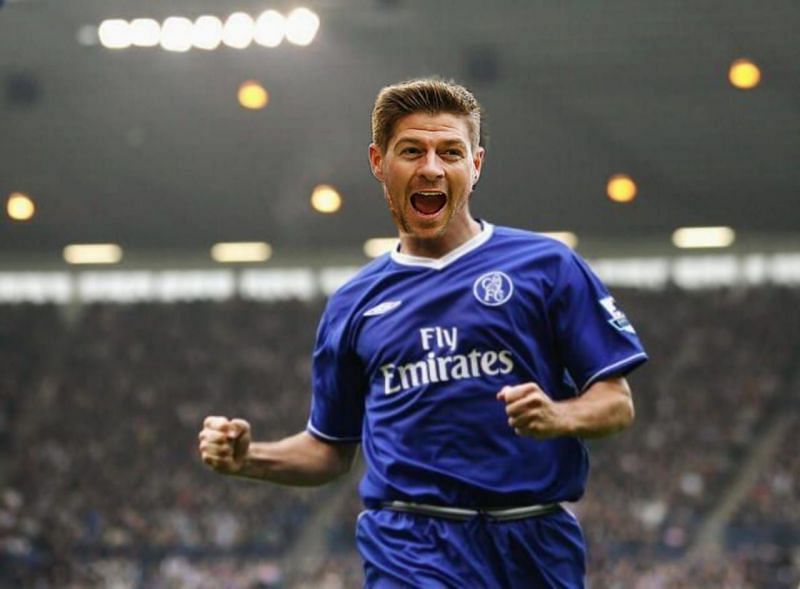 Gerrard in a Chelsea kit - but it never happened outside the realm of image editors