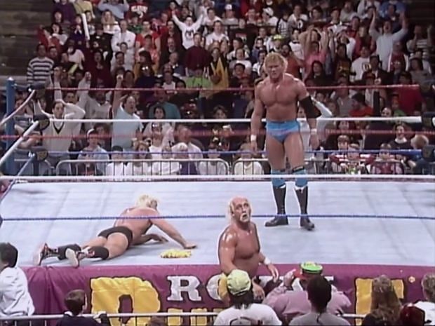 Sid, moments after eliminating Hulk Hogan from the &#039;92 Rumble