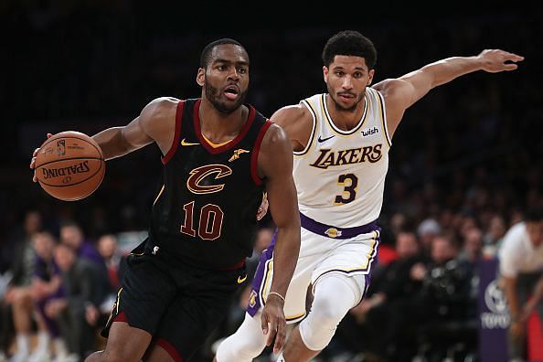 Alec Burks in action during the Cavaliers' surprising win over the Lakers at Staples Center