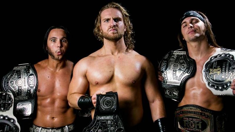 Page (center) alongside the Young Bucks