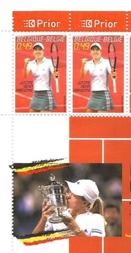 STAMP OF BELGIUM ON JUSTINE HENIN