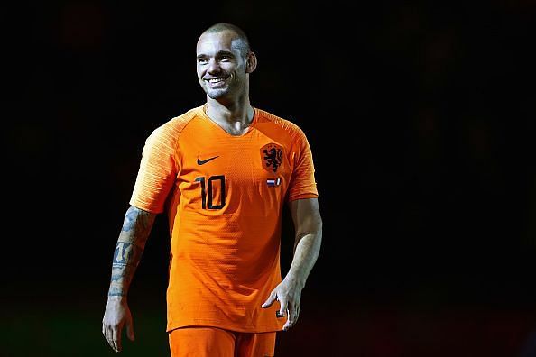 Wesley Sneijder during a friendly for the Netherlands