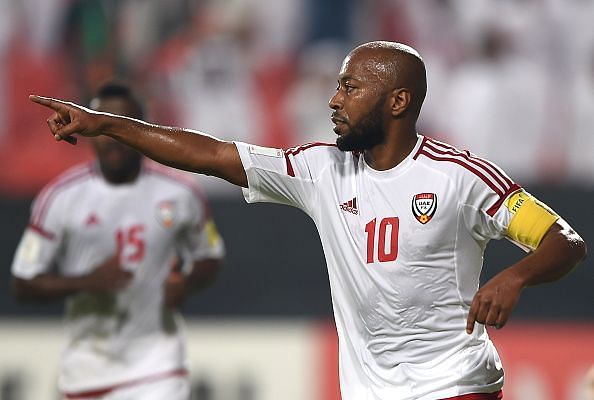 Ismail Matar during the UAE v Iraq - 2018 FIFA World Cup Qualifier match