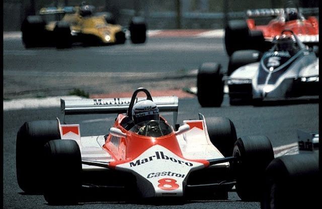 Alain Prost driving the MP29 C during his debut