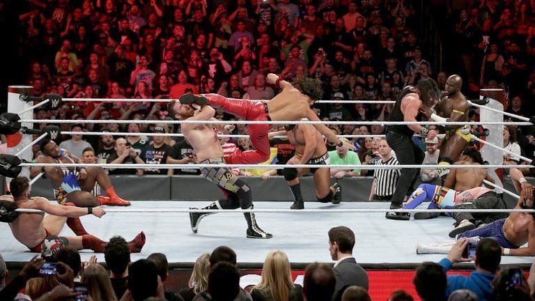 There are 10 spots left in the Royal Rumble match.