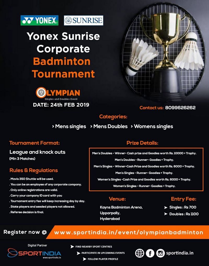 Yonex Sunrise Corporate Badminton Tournament