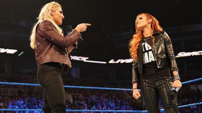 Charlotte Flair confronts Becky Lynch on SmackDown.