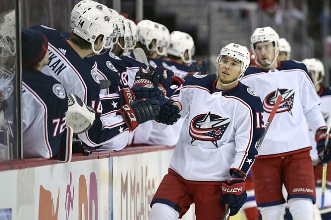 Columbus beats Washington in OT, Holtby suffers eye injury