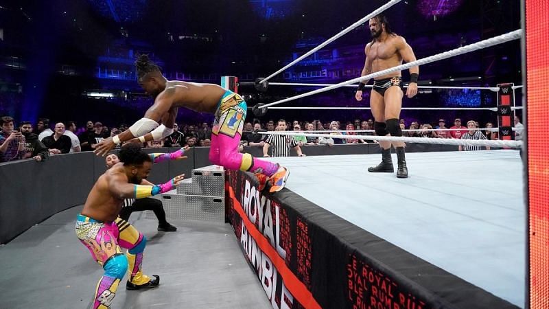 Xavier Woods saved his teammate Kofi Kingston from being eliminated but he himself could not survive long in the Royal Rumble match