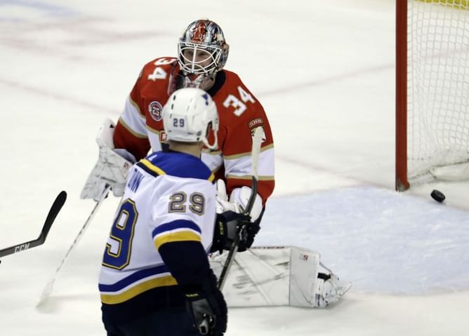 Dunn caps Blues' third-period rally to beat Panthers