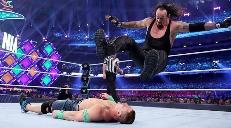 Cena and Undertaker in action at Wrestlemania 34