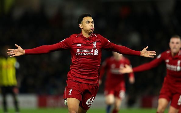 Trent Alexander assisted three goals in Liverpool&#039;s Premier League win against Watford