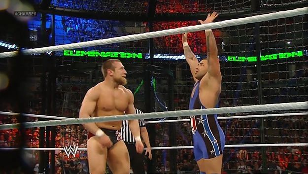 Santino somehow found his way inside the Elimination Chamber in 2012.