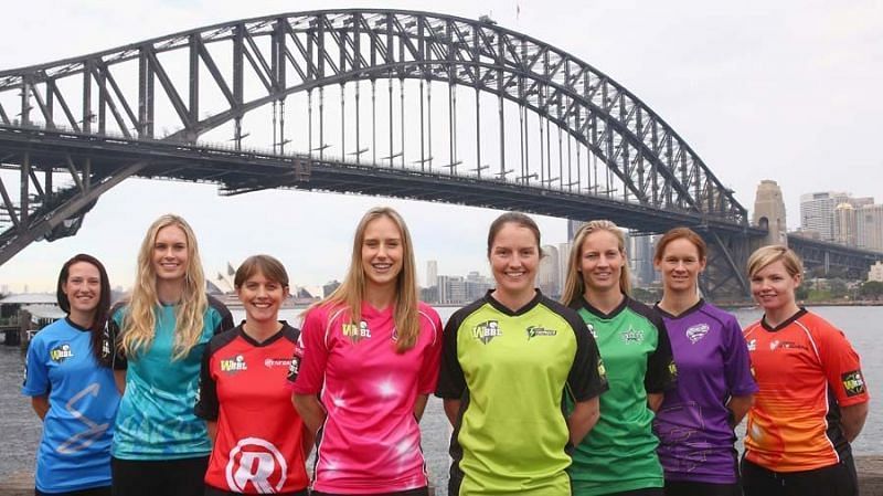 Women&#039;s Big Bash League&#039;s captains posing at an official shoot in Sydney