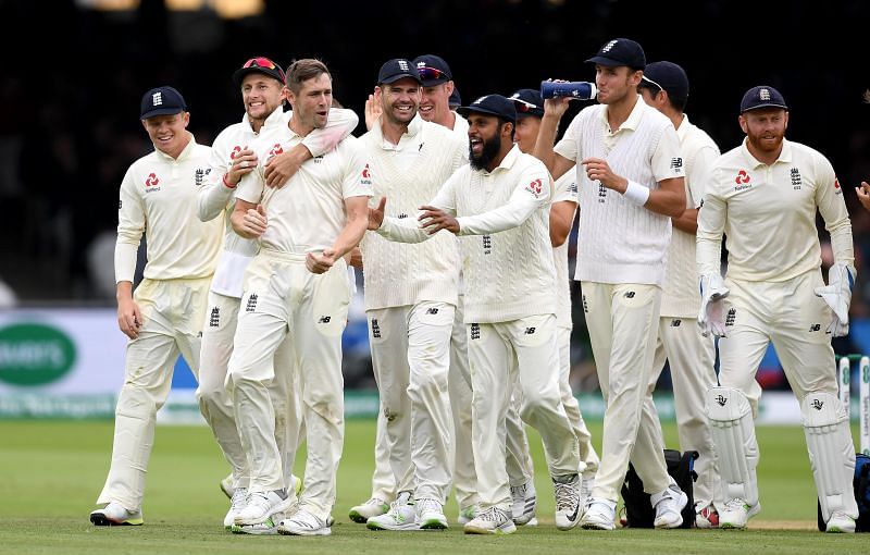 England team during the Lords Test against India