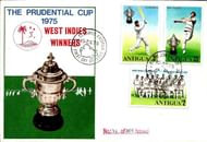 Stamps issued by Antigua to commemorate West Indies' victory in 1975 World Cup