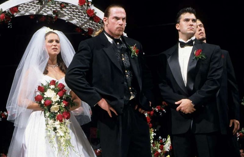 Whilst he may have defeated Triple H, the Game would have his revenge, marrying Stephanie McMahon.