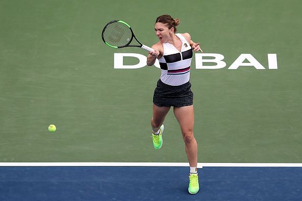 Simona Halep at Dubai Duty-Free Tennis Championships - Day Three