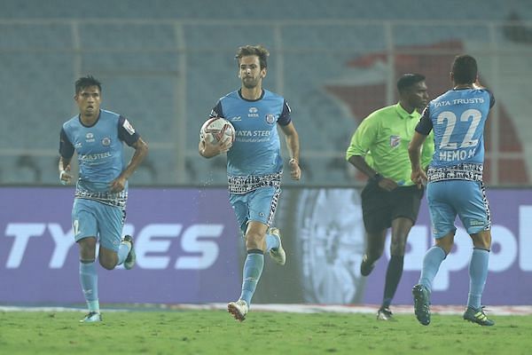 Mario Arques of Jamshedpur FC after scoring against ATK (Image: ISL Media)