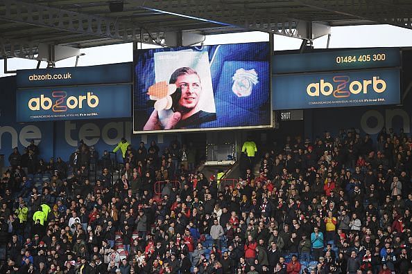 A tribute to Emiliano Sala during a Premier League match.