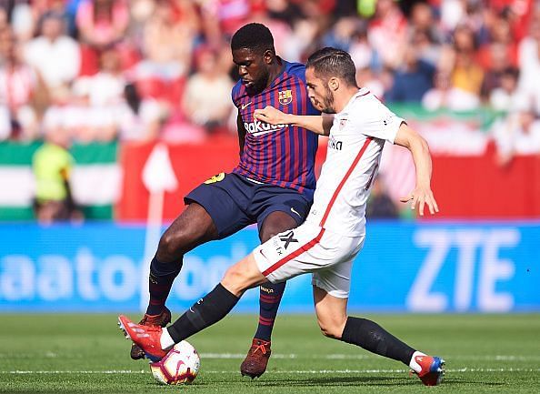 Umtiti was not at his sharpest against Sevilla, as the lack of match practice showed on the pitch