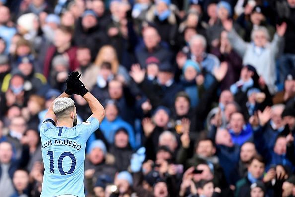 City legend Sergio Aguero has been in red-hot form following his recent trebles against Arsenal and Chelsea
