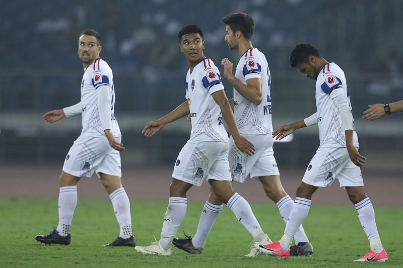 Delhi players celebrate after scoring the winner