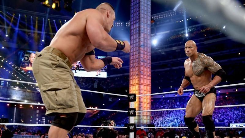 The Rock vs John Cena happened twice at WrestleMania