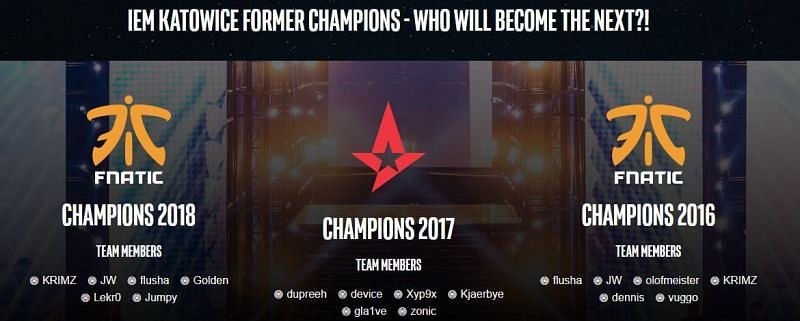 Former Champions of Katowice